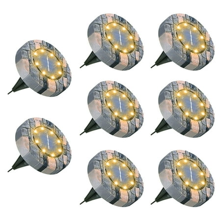 

8pcs For Lawn Yard With 8 LEDs Outdoor Patio IP65 Solar Ground Lamp