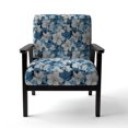thumbnail image 4 of Designart "Tropical Mirage In Azure" Blue Azure Upholstered Accent Chair - Tropical Arm Chair For Bedroom, 4 of 7