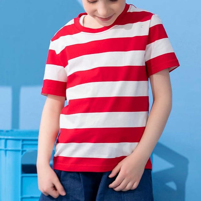 Chemises pour Filles Rayées Manches Courtes Col Rond Tenues d'Été pour Filles T-Shirts pour Filles 11-13 Ans Mode Filles