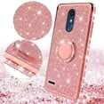 thumbnail image 2 of Compatible for LG Stylo 5 Case, LG Stylo 5 Plus Case, LG Q Stylus Case, SOGA Glitter Diamond Rhinestone TPU Phone Cover with Ring Stand and Lanyard Girls Women Cover (Rose Gold), 2 of 5