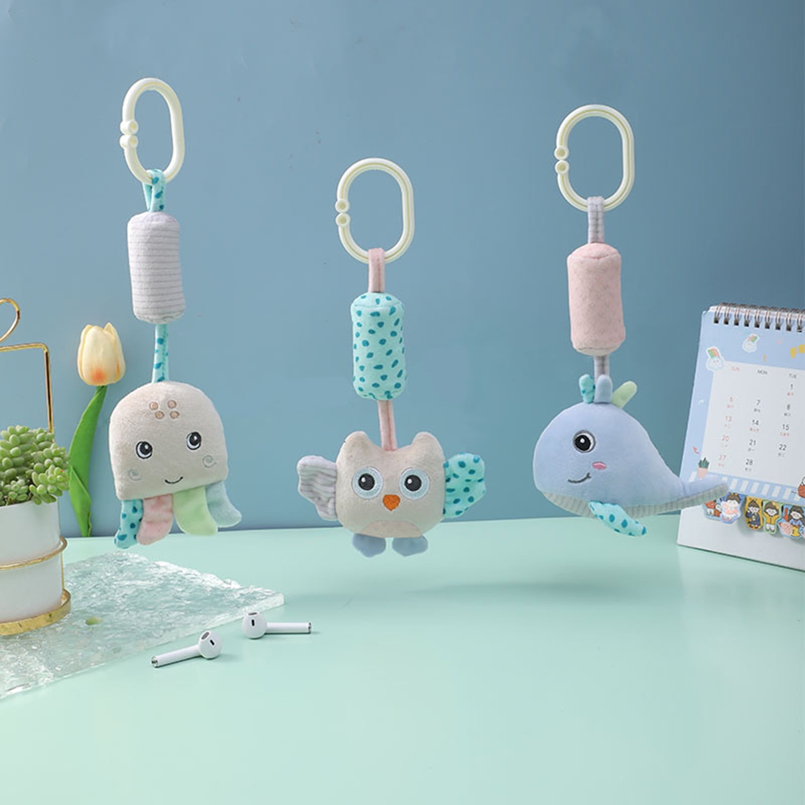 Fairnull Baby Bed Bell Making Sound Hanging Hoop Attract Attention