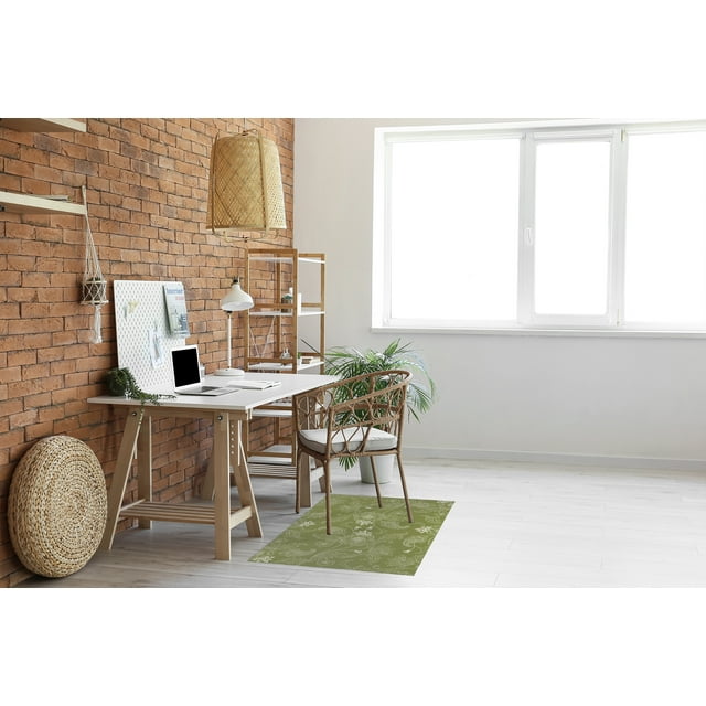 JACOBEAN FLORAL GREEN Office Mat By Kavka Designs