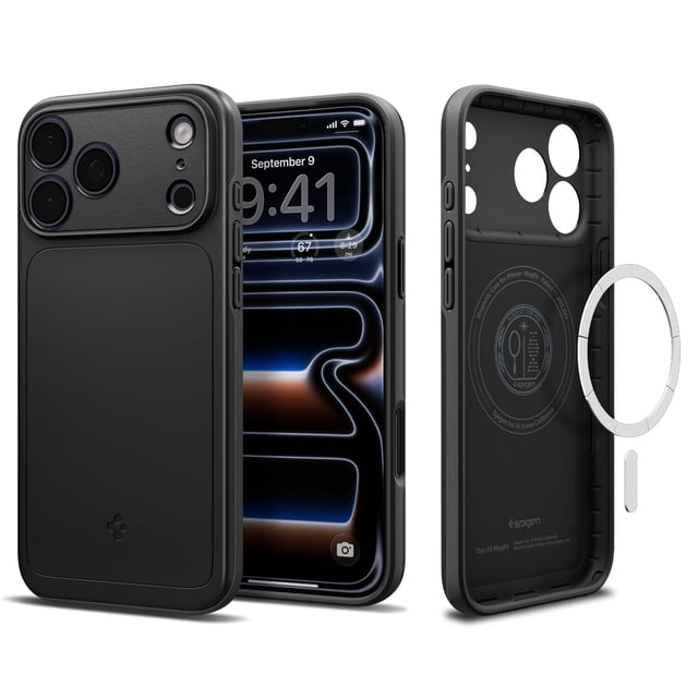 Funda Spigen Thin Fit MagFit TPU para iPhone 17 Pro Max Negra