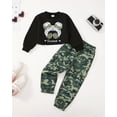 thumbnail image 2 of Kucnuzki 3T Toddler Girls Winter Outfits 4T Toddler Girls Warm Clothing Sets Long Sleeves Pullover Top Cool Girls Print Sweatshirt Top Camouflage Pants 2pcs Sets Black, 2 of 9