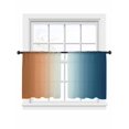 thumbnail image 7 of Burnt Orange Blue Ombre Sheer Curtains 45 Inch Length 2 Panels Set, Abstract Modern Art Aesthetics Voile Window Treatment Rod Pocket Small Kitchen Curtains Drapes for Bedroom 52"x45"x2, 7 of 7