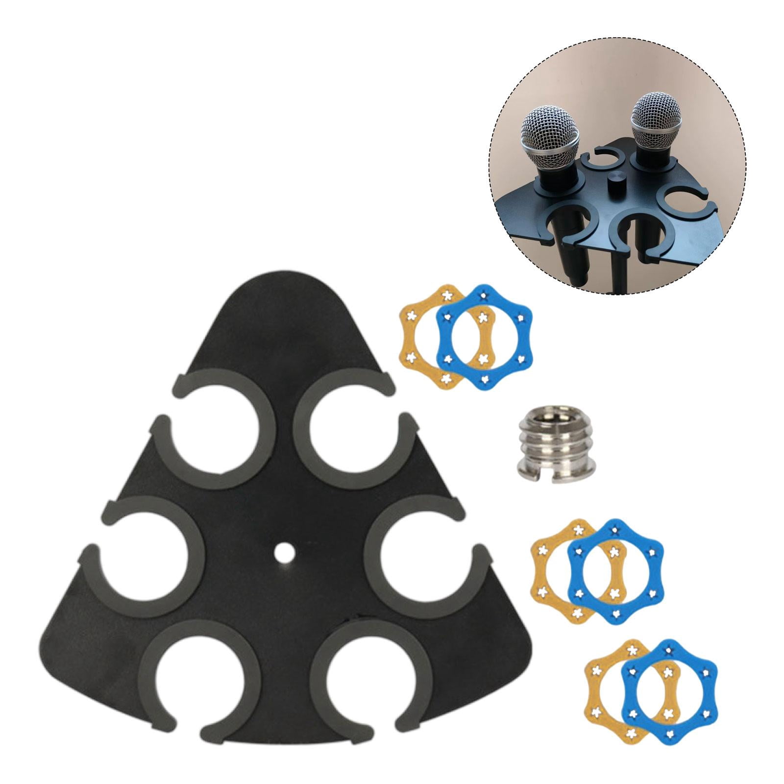 MERIGLARE Microphone Stand Multi Microphone Holder Microphone Organizer Mics Tray Attachment Steel Stable Support for Recording Studio Stage Use Broadcast Displ