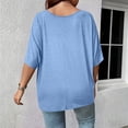 thumbnail image 5 of Jamicy Summer Tops for Women Plus Size V Neck T Shirts Solid Color Summer Half Sleeve Tees Casual Loose Fit Tunic Tops, 5 of 8