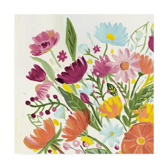 Trademark Fine Art 'Vintage Floral I Pale' Canvas Art by Farida Zaman