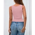 thumbnail image 6 of BTFBM Spring Tops for Women Summer Scoop Neck Ribbed Henley Button Sleeveless Casual Basic Tank Top Clothes Outfits, 6 of 9