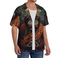 thumbnail image 4 of Honeii 's Banana Leaf Meditating Gorilla for men's short-sleeved button-up collared shirt featuring a pocket, perfect for beach vacations, and travel adventures., 4 of 5