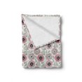 thumbnail image 2 of Circle Pattern Soft Flannel Fleece Throw Blanket, Doodle in Hand Drawn Flower Sketches Garden Art, Cozy Plush for Indoor and Outdoor Use, 60" x 80", Pale Green Pastel Pink, by Ambesonne, 2 of 6