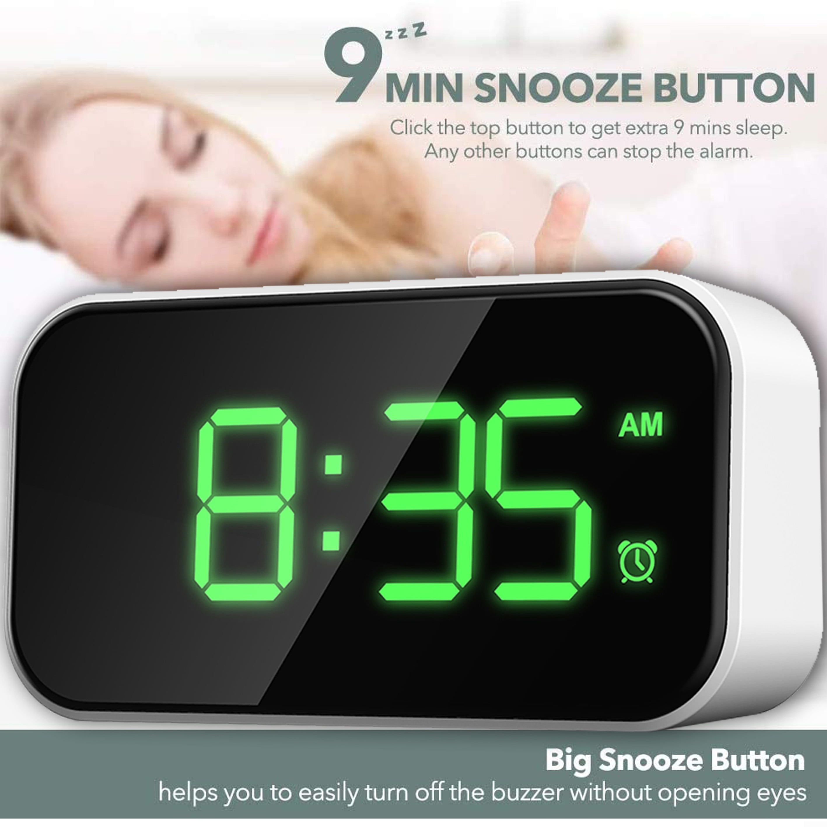 Details about   LED Projection Digital Display Alarm Clock With 7 Color Change Night Lamp 