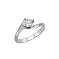 thumbnail image 2 of D-F VS 6.00MM Moissanite Engagement Ring (0.68 ct Moissanite Weight, 0.75 ct dew) 4 Prongs Twist 14K Gold, 2 of 3