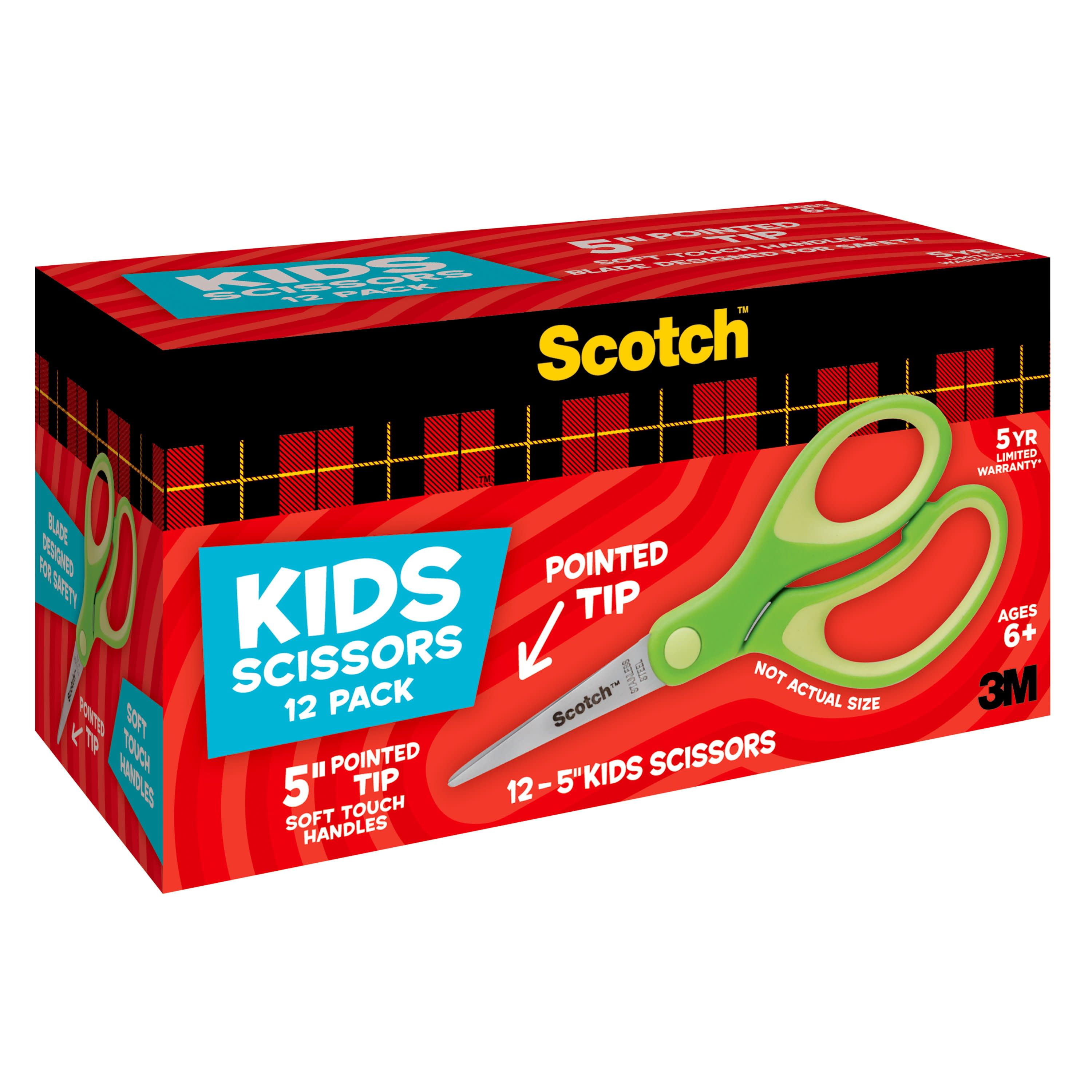 Soft Handle 5 Kids Scissors Classpack, Pointed, Pack of 12, 1 - QFC