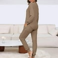 thumbnail image 4 of WILLBEST Womens Pants Women's Loungewear Set Long Sleeved Top Drawstring Pants Cargo Work Pants, 4 of 5