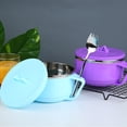 thumbnail image 6 of SILENRADAWN Noodles Bowl 1Pack Blue Round Stainless Steel for Adults Instant Noodles Egg Mixing, 6 of 8