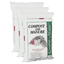 Michigan Peat Outdoor Lawn Garden Compost and Manure Blend, 40 lb Bag, 3 Pack