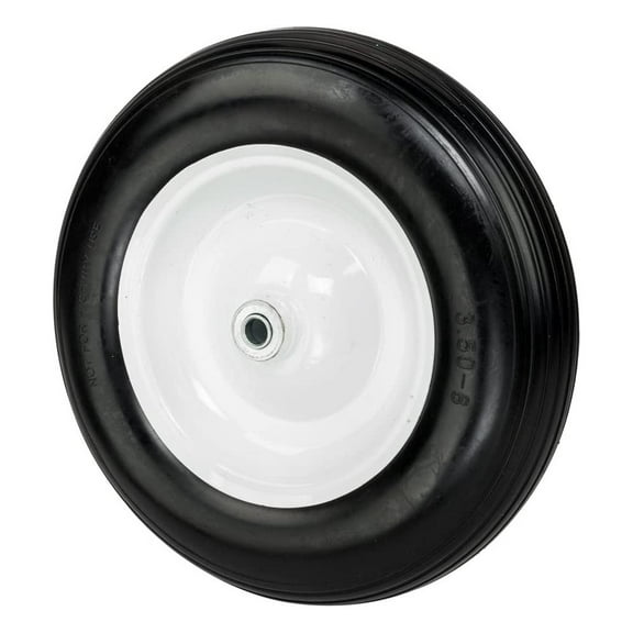 14.5 inch Flat-Free Wheelbarrow Tire, 5/8 Bearing, 3.25” Hub