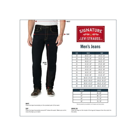 levi signature jeans size chart