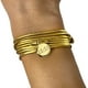 thumbnail image 5 of Vangania Pulsera manifestación 11:11 de cuero vacuno vueltas con dije dorado, 5 of 5
