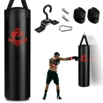Gymax 63 lbs Filled Punching Hanging Bag Set Kick Boxing MMA training w/ Gloves Adults