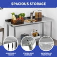 thumbnail image 2 of ModFusion 5ft Stainless Steel Work Table with Hooks, Backsplash, Adjustable Storage, 5x2x2.7 ft Kitchen Workbench, Portable Food Preparation, Workshops, 2 of 9