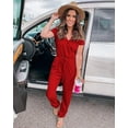 thumbnail image 5 of PRETTYGARDEN Jumpsuits for Women Spring Summer Casual Dressy Short Sleeve Romper Airport Vacation Travel Outfits, 5 of 5