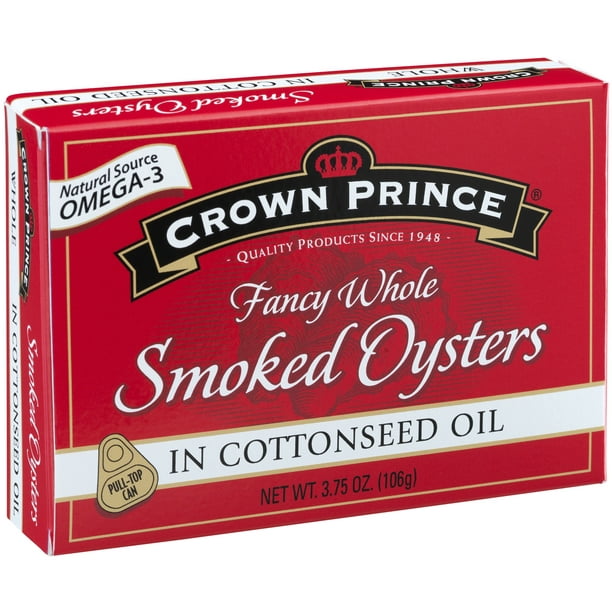 Crown Prince Smoked Oysters In Cottonseed Oil, 3.75 oz (6 Packs