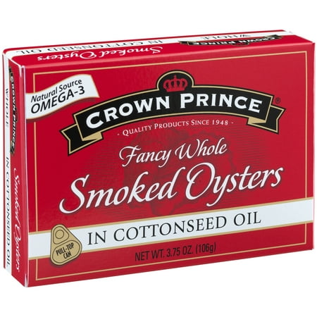 Crown Prince Smoked Oysters In Cottonseed Oil, 3.75 oz (6