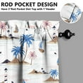 thumbnail image 5 of Sailboat Shoreline Scenery Kitchen Curtains 3 Piece Set 27.5x24 Inch, Polyester Valance and Tiers with Hawaiian Coastal Art Print for Island Beach Decor, 5 of 6