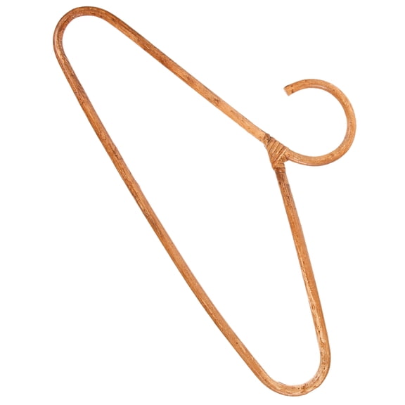 LOLIPPYY Handmade Light Brown Rattan Wooden Coat Hanger for Adult Home Use