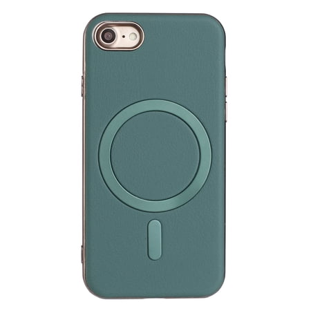 for iPhone 7 / iPhone 8 / iPhone SE 2022 & 2020 Magnetic Case PU Leather [Compatible with Mag-Safe Wireless Charging] Magnetic Cover Shockproof Lightweight Slim Anti-Scratch Phone Cover, Green