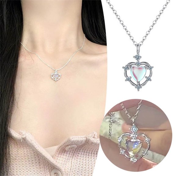 Wentin Necklaces & Pendants Clearance! Women's Necklace Fashion Outdoor Heart Necklaces Gift For Women Necklace Jewelry