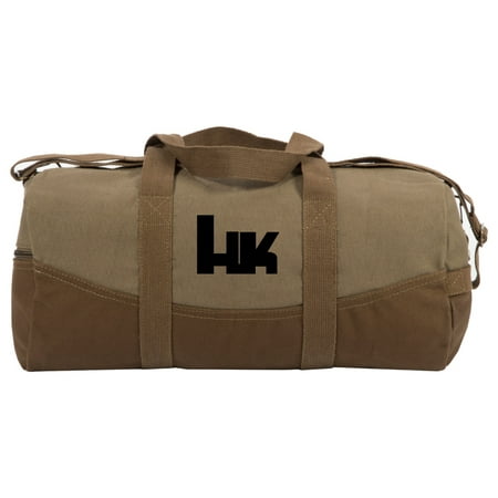 HK Heckler and Koch Two Tone 19” Duffle Bag with Brown Bottom, Detachable