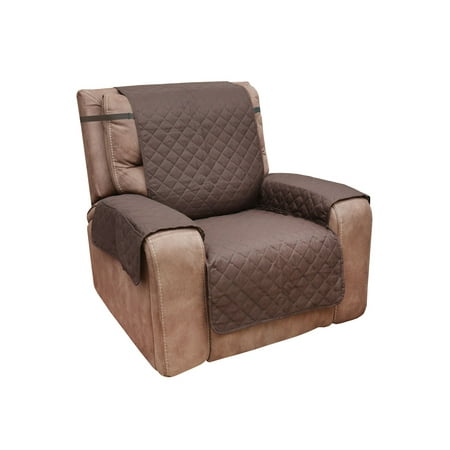 Home District Reversible Quilted Microfiber Recliner Chair Cover with Pockets - Protects Furniture from Pet Hair and
