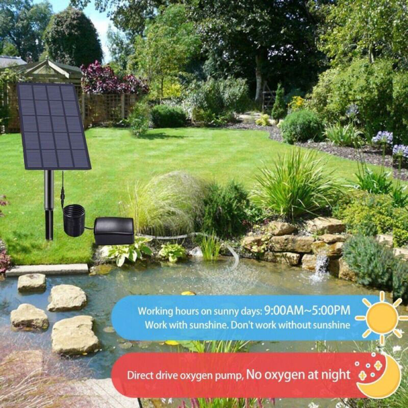 Solar Pond Oxygenator Solar Air Pump 2.5W Plug-in Solar Oxygen Pump Fish Tank Oxygenator 3Modes Aquarium Oxygen Aerator Air Pump Fishing Aerator With Pipe Air Bubble Stone For Garden Outdoor Pool Pond