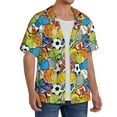 thumbnail image 4 of Honeii 's Various Balls for men's short-sleeved button-up collared shirt featuring a pocket, perfect for beach vacations, and travel adventures., 4 of 5