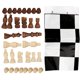 thumbnail image 1 of Juego de ajedrez internacional de madera, piezas de madera con tablero de ajedrez de plástico, juguete interactivo de regalo, 1 of 5