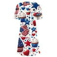 thumbnail image 5 of Cagogo Women's Summer 4th of July Midi Sun Dress Under $10 Casual Fourth of July Patriotic Short Sleeve Curvy Dresses American Flag Bohemian Black Shirt Dresses, 5 of 5