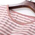 thumbnail image 3 of Plebaso Womens Striped Pajama Tops Sleepwear Womens Short Sleeve Pj Sleep Shirts with Built in Bras, 3 of 9