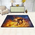 thumbnail image 2 of SKYSONIC Fiery Wolf Forest Area Rug 72x48in Unique Artwork Non-Slip Floor Carpet for Indoor Living Dining Room and Bedroom Area, 2 of 7