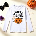 thumbnail image 6 of Kiijoy Girls Halloween Long Sleeve T Shirt Kids Cotton T-Shirt Top, White, Sizes 2-13, 6 of 7