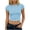 Light Blue, variant on Women's Crop Tops Polka Dot Casual Trendy Summer Short Sleeve Round Neck Slim Lightweight Soft Tops, Red M
