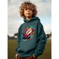 thumbnail image 4 of Cool American Football Print Boys Long Sleeve Hoodie, Stay Stylish And Cozy Sweatshirt - Perfect Spring Fall Winter Essential For Your Little Fashionista!, 4 of 9