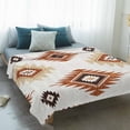 thumbnail image 4 of Orange Aztec Blanket Soft Cozy Warm Throw Blanket for Couch, Plush Fuzzy Flannel Fleece Blankets for Sofa, Southwest Neutral Abstract Geometric Art Bed Blankets Lightweight Gifts for Women, 40"x50", 4 of 9
