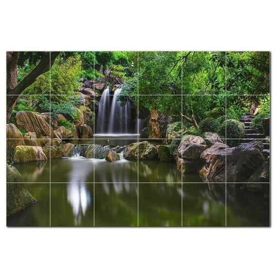 Waterfalls Ceramic Tile Mural Kitchen Backsplash Bathroom Shower, 401822-L64