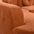 thumbnail image 5 of 122'' Large Curved Sectional Sofa with High-Resilience Foam, Polyester Upholstery and 3 Decorative Pillows for Contemporary Living Room, Orange, 5 of 9
