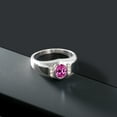 thumbnail image 3 of Gem Stone King Men's 925 Sterling Silver Pink Created Sapphire and White Created Sapphire Ring (1.71 Cttw, Available in Size 7, 8, 9, 10, 11, 12, 13), 3 of 6