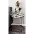 thumbnail image 3 of DecMode Contemporary Silver Metal Round Accent Table with Mirrored Glass Top, Set of 3 21", 19", 17"H, 3 of 15