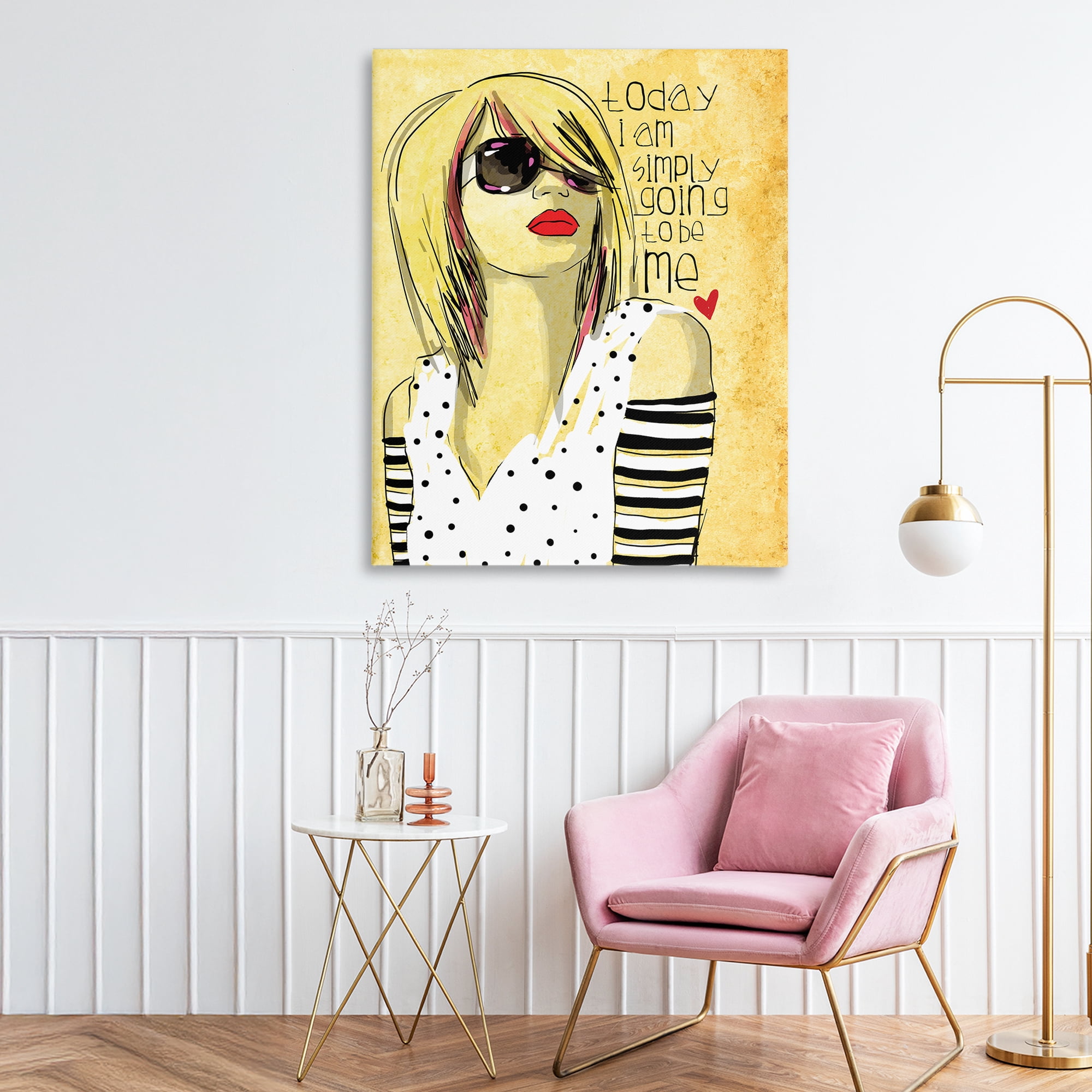 Stupell Industries Today I Am Simply Me Canvas Wall Art, design by Suzanne Millius